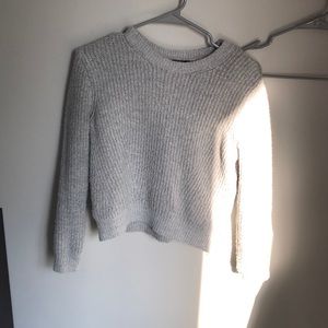 Gray sweater cozy for the cold days